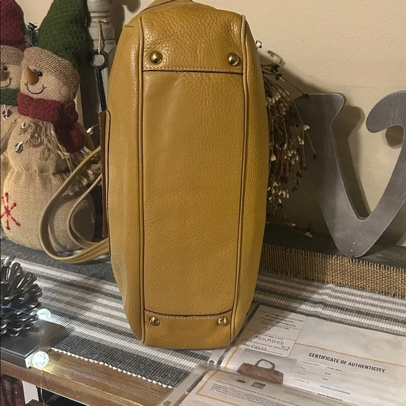 Prada Mustard Yellow Leather Shoulder Bag - Picture 4 of 14